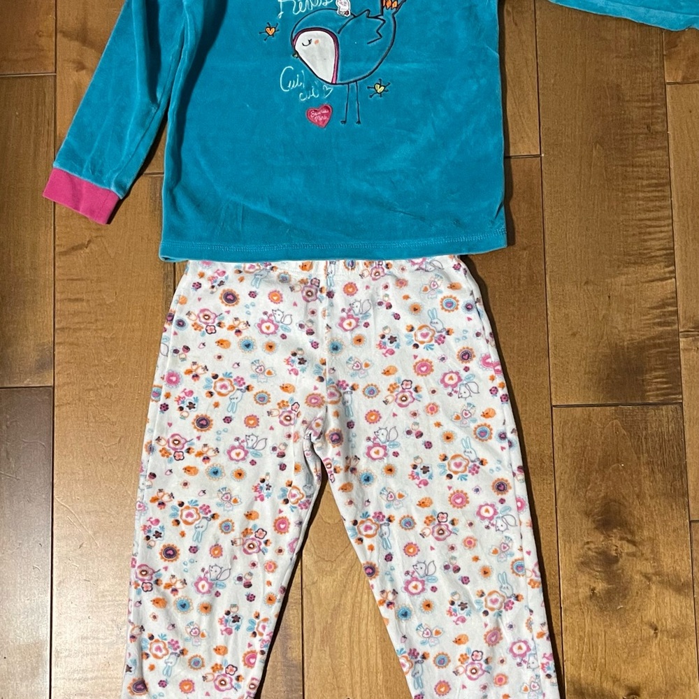 Charming Kids Pajama Set - Teal and Floral